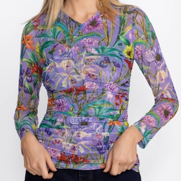 NWT JOHNNY WAS DAPHNE MESH TEE NEW WITH TAG SIZE US XL